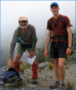 Julian back home: tramping in the Seaward Kaikouras with senior supervisor, Assoc. Prof. Phil Bones.